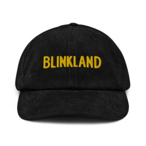 Gorra de pana con letras BlinkLand bordadas