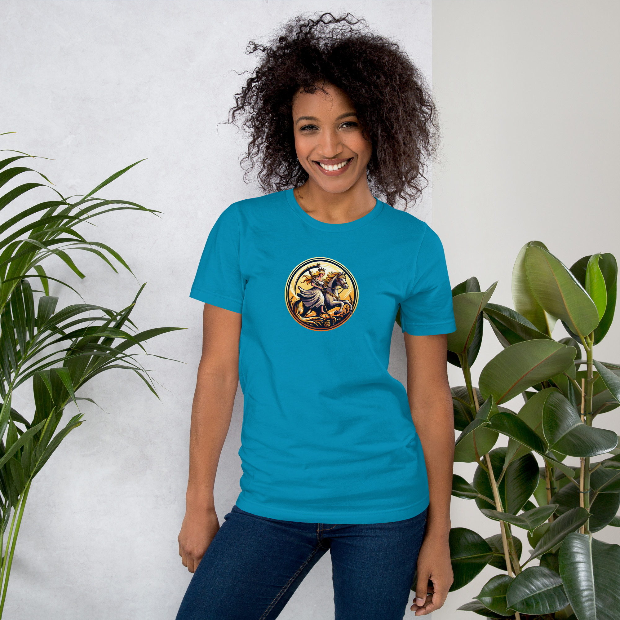 Camiseta de manga corta unisex con logo de Imperio Angèle estampado. - Imagen 13