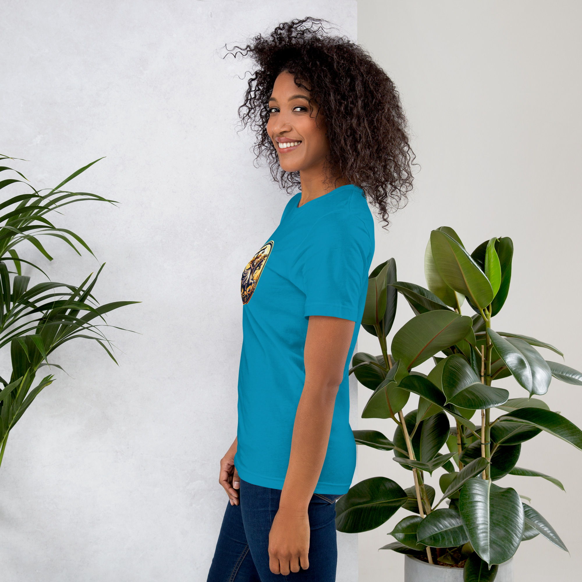 Camiseta de manga corta unisex con logo de Imperio Angèle estampado. - Imagen 15