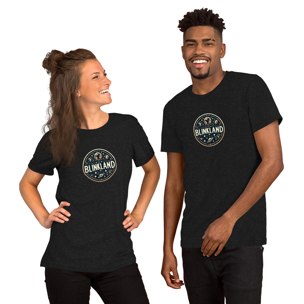 Camiseta de manga corta unisex con logo Blinkland estampado