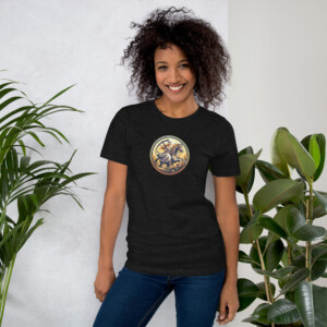 Camiseta de manga corta unisex con logo de Imperio Angèle estampado.