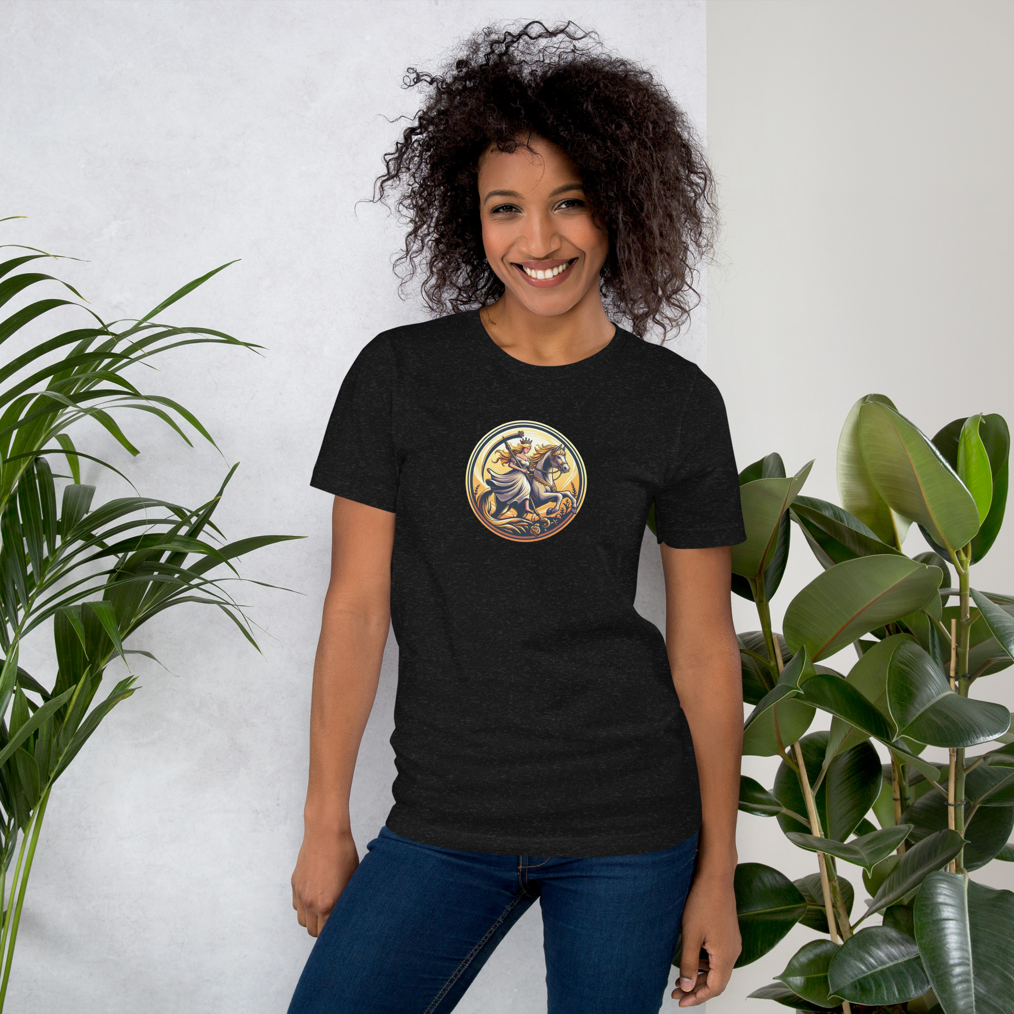 Camiseta de manga corta unisex con logo de Imperio Angèle estampado.