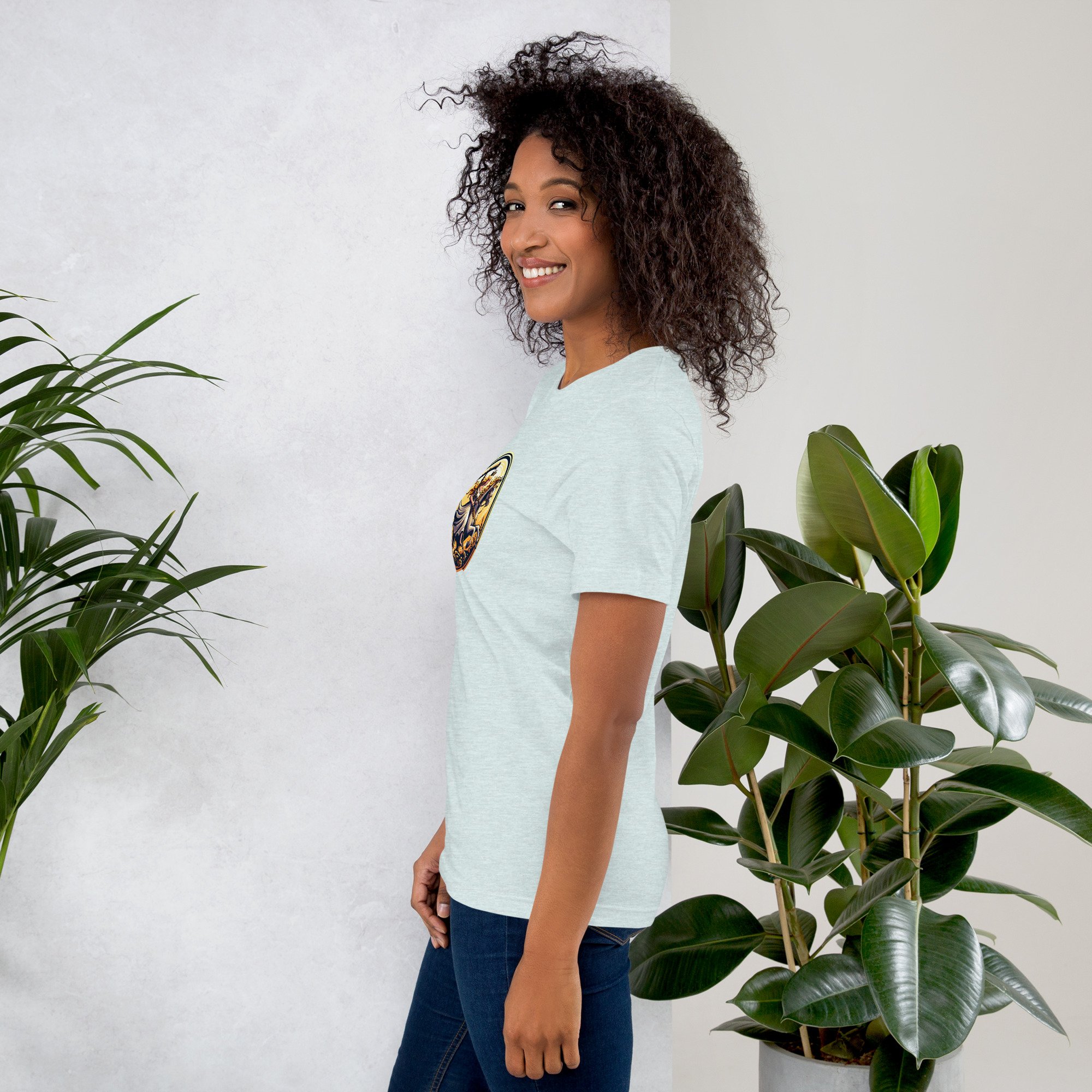 Camiseta de manga corta unisex con logo de Imperio Angèle estampado. - Imagen 23