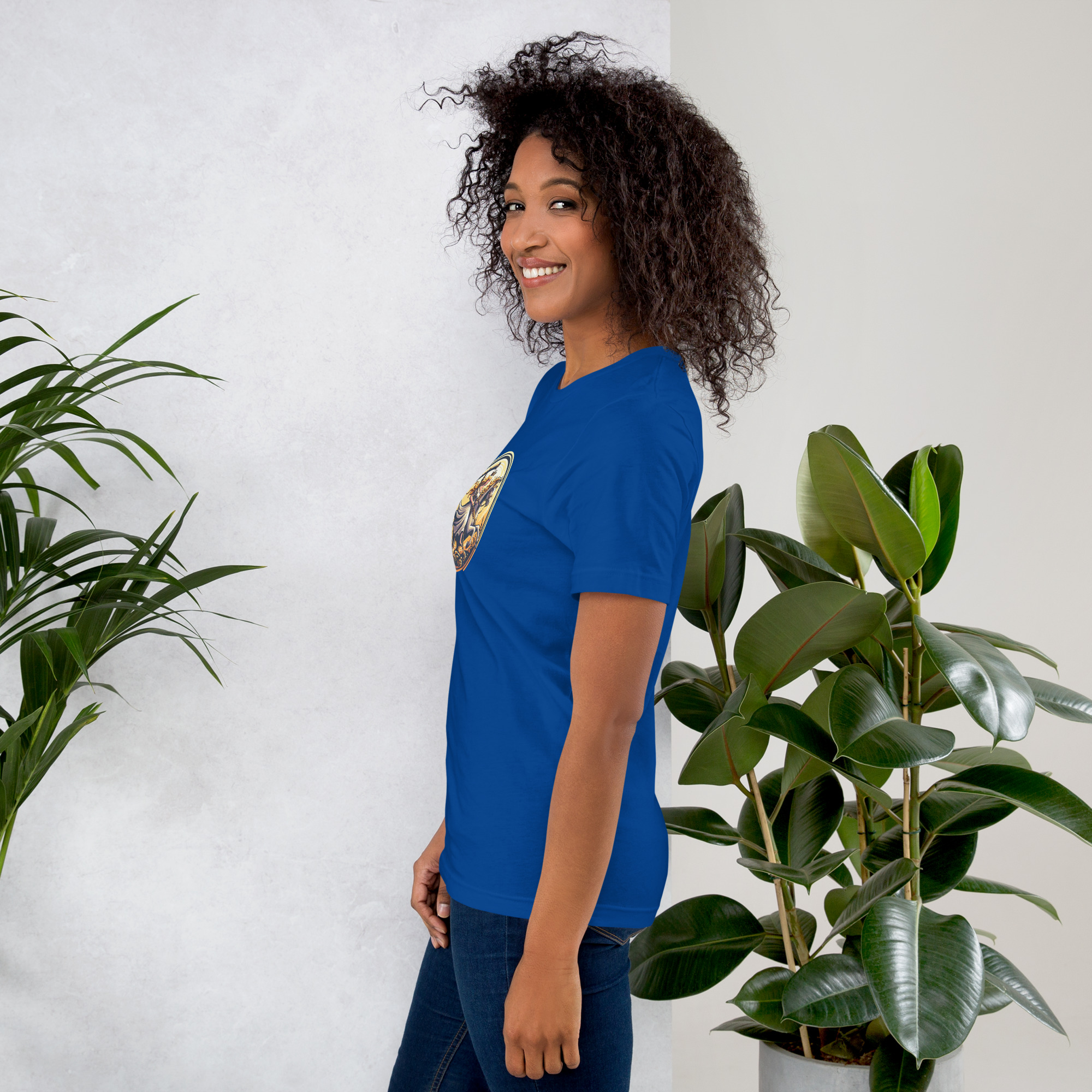 Camiseta de manga corta unisex con logo de Imperio Angèle estampado. - Imagen 11